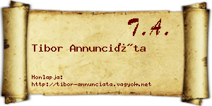 Tibor Annunciáta névjegykártya